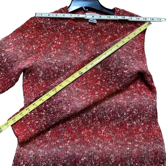 Vtg Talbots Alpaca Mohair Wool Blend Sweater Small Ombre Striped Boucle Knit - Picture 8 of 10